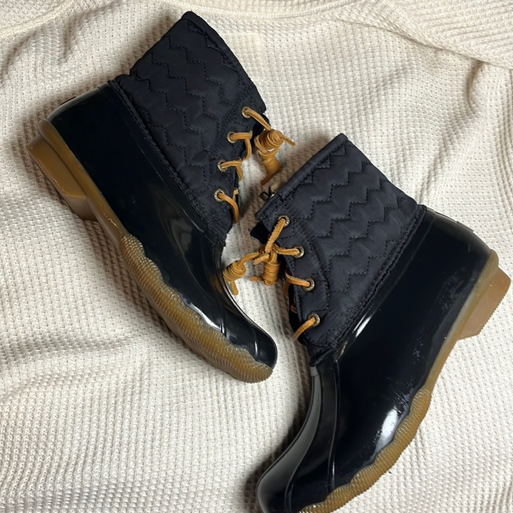 Sperry Saltwater Black Duck Boot Tain Boot